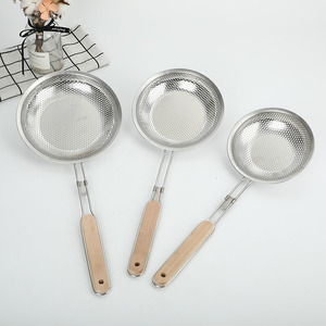 Stainless Steel <b>Mesh</b> <b>Strainer</b> With Wooden Handle Fine <b>Mesh</b> For Deep Frying Snacks 4 Piece Set - Product Image 4