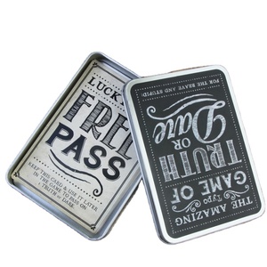 Jeu pour adultes, carte à jouer, en papier, personnalisé, dans mini boîte en fer, - Product Image 1