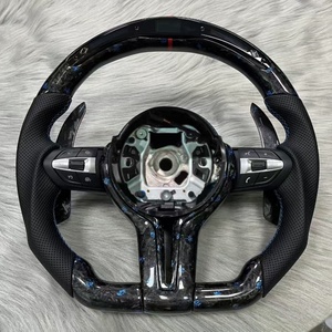 Volante de Coche de Fibra de Carbono Forjado Personalizado, Apto para <span class=keywords><strong>BMW</strong></span> F06 F10 F15 F16 F22 F30 F31 F32 F33 M3 M4 E91 E92 E71 F87 F81 - Product Image 1
