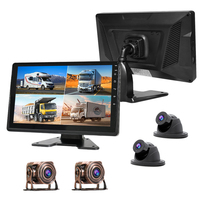Monitor de pantalla táctil todo en uno 10,1 pulgadas 4CH GPS Android 4G compatible con SIM con sistema de cámara de vehículo de coche HD de 360 grados