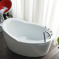 Baignoire autoportante en acrylique au design moderne, avec fonction bain à remous et massage, pour salle de bain et hôtel