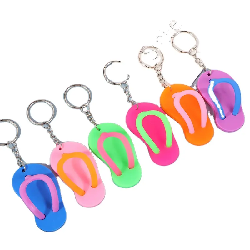 BoTu Cute 3D Mini PVC Flip Flop Schlüssel anhänger Cartoon Sandalen Schlüssel bund Tasche Zubehör Dekor Schlüssel ring Schlüssel anhänger Weihnachts geschenke