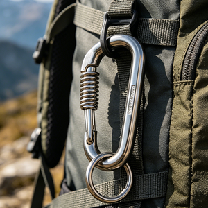 Moschettone di Sicurezza in Acciaio Inossidabile con Occhiello, Gancio a Molla Robusto per Moto d'Acqua, Kayak e Cime di Ancoraggio per Barche - Product Image 1