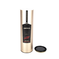 Tube en carton cylindrique personnalisé pour vin, boîte cadeau ronde en carton pour bouteille unique de vin rouge ou whisky, emballage pour cadeaux de fêtes