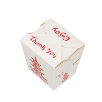 Boîte à nouilles jetable blanche personnalisée, conteneur à pâtes imprimé sur mesure, boîte à emporter résistante à la graisse de qualité alimentaire pour restaurant