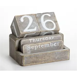 Bàn Gỗ Advent Lịch Tùy Chỉnh Bàn Gỗ Đếm Ngược Khối Lịch Đứng Lịch Vạn Niên Hình Khối - Product Image 1