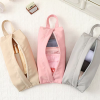 Sac de rangement pliable portable MIXWARES en tissu lavé - Organisateur de voyage étanche pour articles de toilette, Organisateur de rangement multi-usages pour la maison