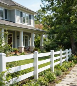 Clôture pour chevaux en PVC <span class=keywords><strong>blanc</strong></span> à 3 rails, revêtement poudré, 6,5 pieds, facile à assembler pour ferme et ranch - Product Image 6