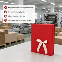 Boîte Cadeau Rouge Festive Personnalisable avec Impression, Fermeture Magnétique Rigide, Ruban en Satin Pliable, Vente en Gros Direct Usine, Emballage Plat Premium