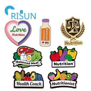 Broche de nutrición personalizado Pin graduados médicos Pin insignia joyería regalo Metal vegetal dietista esmalte Pin para nutricionista - Product Image 1