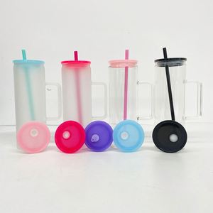 Tasses à café en verre transparent givré de 20 oz avec poignée, idéales pour la sublimation et la personnalisation au vinyle - Product Image 1