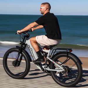 Bicicleta Eléctrica Urbana para Desplazamientos Urbanos de la UE, 7 Velocidades, Batería Interna de 48V 17.5Ah, Bicicleta Eléctrica de Montaña con Llantas Gruesas de 26 Pulgadas para Adultos - Product Image 1