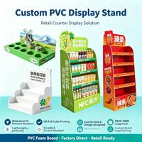 Présentoirs de comptoir multi-grilles en PVC expansé imprimés sur mesure pour PDQ, idéaux pour les supermarchés, les magasins de détail et les snacks