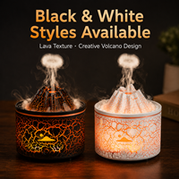 Diffuseur d'arômes Flamme Volcanique Relaxante avec Bruit Blanc et Effet Goutte d'Eau, Humidificateur à Brume Méduse pour l'Aide au Sommeil et le Soulagement de l'Anxiété