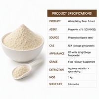 Extrait de haricot blanc Phaseolus Vulgaris en vrac de l'usine LCHBIO, 1% de phaseoline, protéine végétale naturelle, complément nutritionnel en poudre