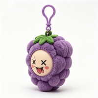 Pendentif en peluche raisin en PVC personnalisable, motif dessin animé, pour sac à dos - Poupée en peluche à collectionner