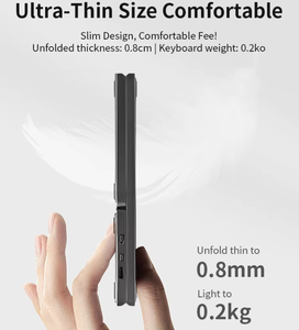 <span class=keywords><strong>Clavier</strong></span> Bluetooth sans fil ultra-fin pliable à trois volets pour iPad, <span class=keywords><strong>clavier</strong></span> portable pour le bureau avec <span class=keywords><strong>pavé</strong></span> tactile B033 - Product Image 3