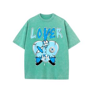 Camiseta de algodón 100% lavada con ácido con estampado Digital Retro para hombre de alta calidad con diseño de patrón y ajuste de gran tamaño de longitud corta y larga - Product Image 6