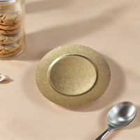 Assiette en acier inoxydable classique plaquée or, écologique, pour service alimentaire sûr, personnalisable pour mariage, traiteur, fête