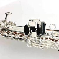 Professional Woodwind Instrument Silver Plated Straight Soprano Saxophone