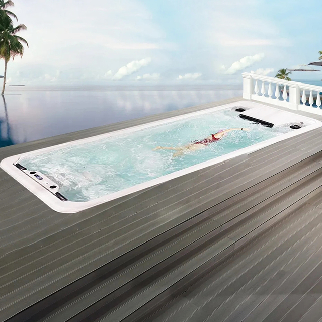 Balboa Controlled Hotel Use Large Spa Pool Rectangular Clear Acrylic Above Ground Outdoor 5800x2200x1350mm Whirlpool Design
