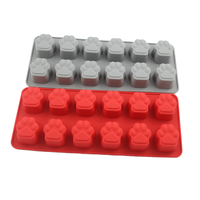 Plateau de cubes à glace en silicone 3d, forme de patte de chien, de chat, d'animal, de glace, de bonbons, au chocolat, moule de cuisson, pour four, congélateur, lavable au lave-vaisselle