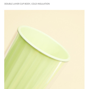 Tasse à eau en plastique double couche pratique résistante aux hautes températures grande capacité filles tasse à eau portable pour étudiants tasses à paille - Product Image 3