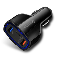 Chargeur de voiture multiport USB QC3.0 Type C 35W BK350, chargeur rapide pour téléphone portable, compatible avec iPhone et Samsung Galaxy
