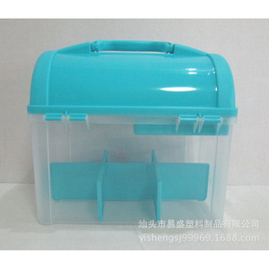 Childrens Medicine <b>Storage</b> <b>Box</b> Multi Compartment Plastic Organizer With Handle For Jewelry Parts And Toys <b>Blue</b> Color - Product Image 5
