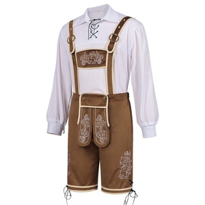 Ensemble <span class=keywords><strong>de</strong></span> Lederhosen traditionnels bavarois pour hommes, costume <span class=keywords><strong>de</strong></span> fête d'Oktoberfest - Product Image 3
