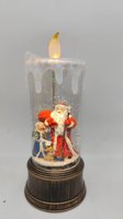 Boîte à musique en résine, Père Noël, globe à neige lumineux à LED, décoration de table, cadeau de Noël, vente en gros