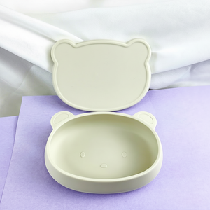 Juego de Tazones de Silicona para Bebé con Tapa, Diseño de Oso, Apto para Lavavajillas, Suave, Duradero, Libre de BPA y Tóxicos, con Patrón de Dibujos Animados - Product Image 3