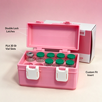 Boîte de rangement personnalisée en PLA imprimée en 3D pour flacons, 10 emplacements, étui de protection pour flacons en verre avec double verrouillage