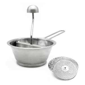 Moulin à aliments rotatif en acier inoxydable avec 3 disques interchangeables, fonctionnement manuel, lavage à la main uniquement, pour purée, <span class=keywords><strong>soupe</strong></span>, aliments pour bébés - Product Image 1
