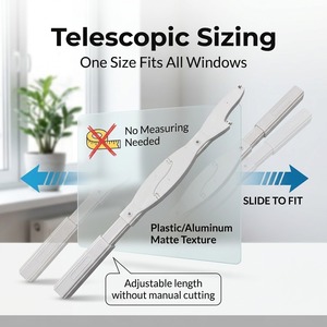 Riel de Cortina Telescópico Versátil al por Mayor |   Riel Manual de Aluminio y Plástico para Instalación Rápida <span class=keywords><strong>en</strong></span> Propiedades de Alquiler - Product Image 2