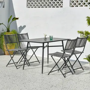 120*70Cm Metalen Koolstofstaal Tuinmeubelen Tafel Sets Patio Rieten Touw Rotan Vrijetijs Aluminium Frame Stoelen