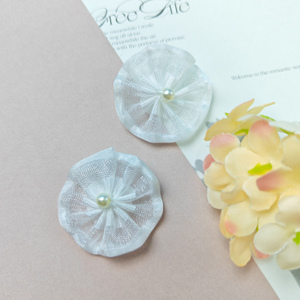 ริบบิ้นผ้าซาตินสีขาวทำมือลายดอกกุหลาบริบบิ้นผ้าซาตินดอกไม้สำหรับอุปกรณ์ตกแต่ง DIY โรงงานขายส่งทำจากไนลอน - Product Image 2