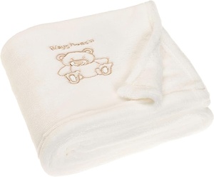 Hot Bán Ấm Mềm Dệt Kim Em Bé Chăn San Hô <span class=keywords><strong>Fleece</strong></span> Thêu Logo Em Bé Chăn - Product Image 1