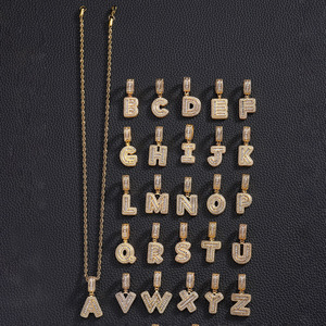 Colgantes de Moda DIY con Iniciales de 26 Letras, Chapados en Acero Inoxidable Plateado y Dorado con Circonita Cúbica, Novedad 2026 - Product Image 2