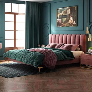 Moderna Cama King Size con Base de Madera de Alta Calidad, Tapicería de Cuero, Diseño Moderno en Color Crema Blanco Nube, Muebles de Dormitorio de Última Generación - Product Image 1