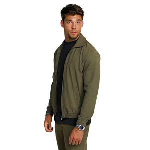 Setelan Training Polos Custom Logo Jaket Kerah Turun dan Celana Jogger 2 Set Streetwear - Product Image 3