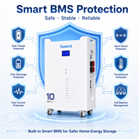 Système solaire domestique 48V 200Ah haute efficacité, 8000 cycles, 10kWh, LiFePO4 empilable tout-en-un, CAN, garantie 10 ans
