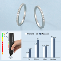 Anillo Apilable de Plata de Ley 925 Chapado en Oro Blanco con Diamante Simulado Moissanite VVS, Joyería, Regalo, Anillos de Boda para Mujer