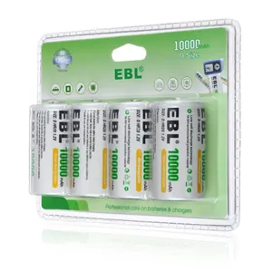Fornecedor profissional de OEM baterias recarregáveis LR20 tamanho D 1.2v 10000mAh bateria nimh para lanternas brinquedos elétricos
