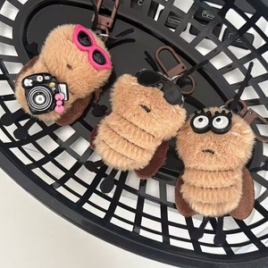 Cute Plush Cockroach Keychain Faux Fur Soft Toy 3D Shape For Teens <b>Backpack</b> Accessory Gift - Product Image 2