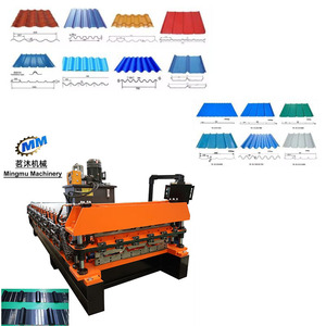 Ming mu hình thang mái ngói CuộN cựu mới hai lớp ibr sắt kim loại tấm lợp cuộn hình thành máy màu thép bánh răng - Product Image 1
