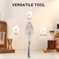 Cuillère à Absinthe en Acier Inoxydable 304 Écologique – Ustensile de Bar à Cocktails, Cuillère à Liqueur Amère, Filtre à Boissons pour Verre – Design Unique pour Bar