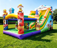 Ensemble de jeux gonflables multifonctionnel combiné avec toboggan et structure de divertissement pour les anniversaires d'enfants