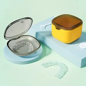 Manufacturer Logo OEM Dental Retainer Case Plastic Denture Box