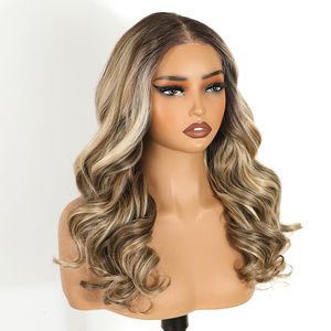 Premium 9x6 Lace Frontal Body Wave Synthetik-Perücke aus Hochtemperaturfaser mit Verstellbarem Elastikband und Atmungsaktiver Kappe, Vorgezupftes Haar - Product Image 2